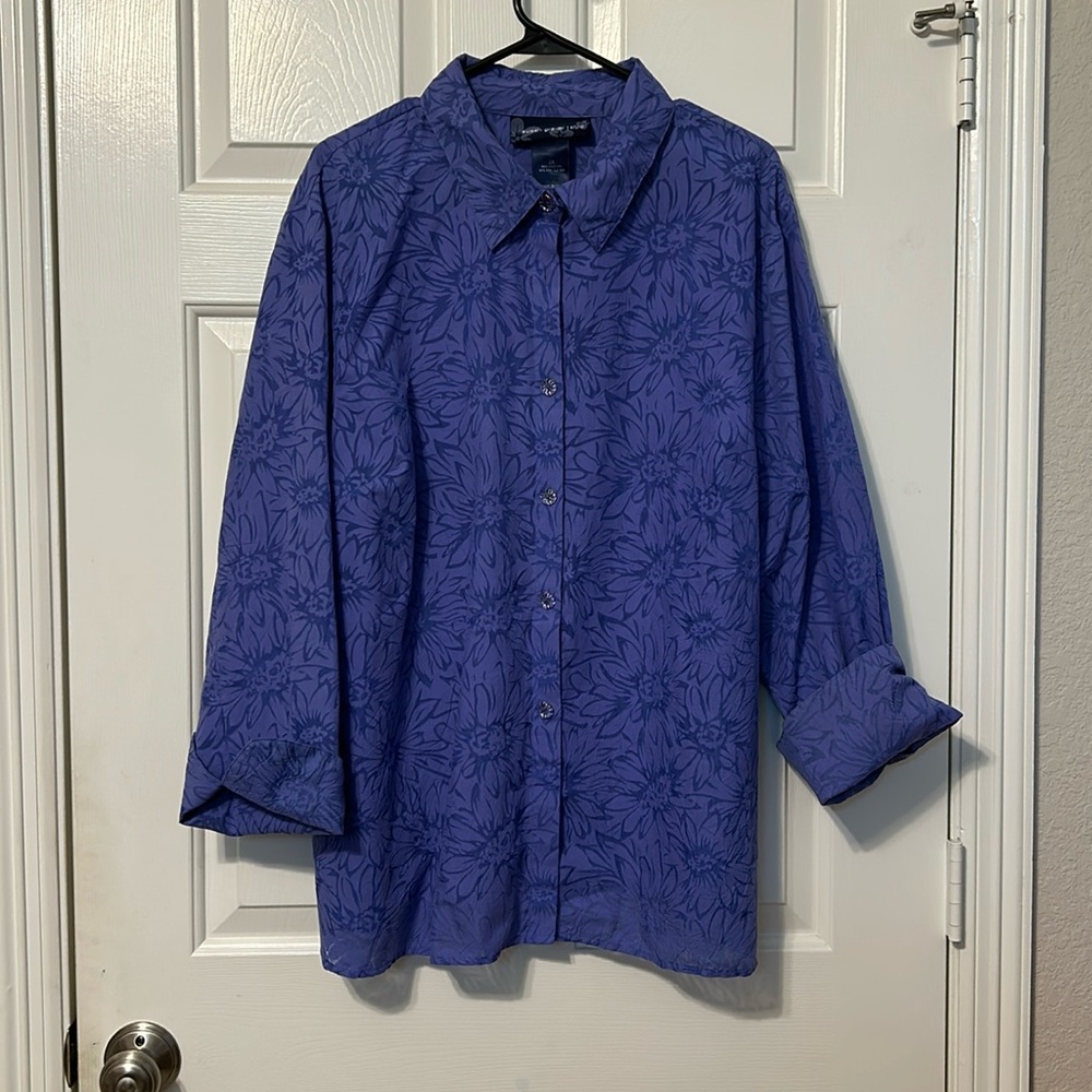 susan graver styler purple blouse size 2X
